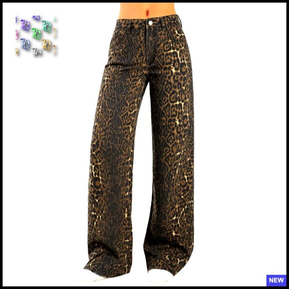 Vintage Y2K Wide Leg Jeans Distressed Mid Rise Denim Pants Baggy Trousers